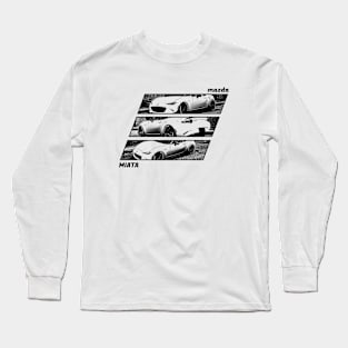 Mazda Miata MX-5 ND Black 'N White Archive 2 Long Sleeve T-Shirt